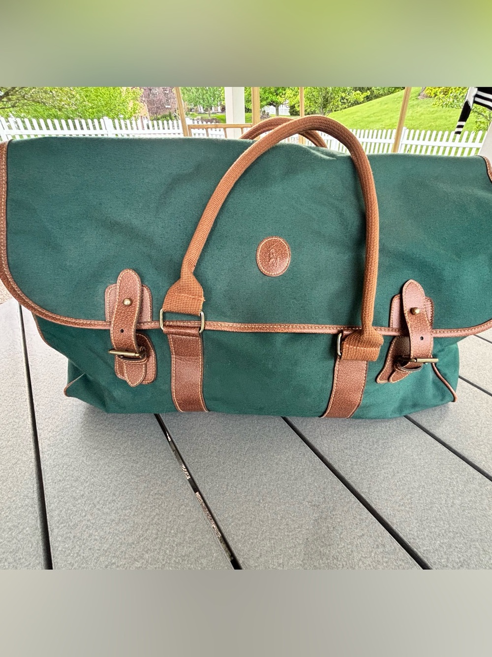 Vintage Ralph Lauren Polo Green Canvas Duffel Bag